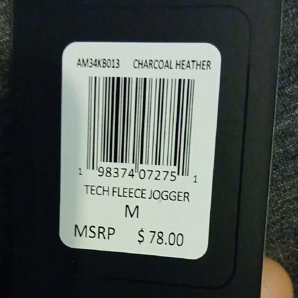 Men's Charcoal Joggers with Drawstring Waist - Picture 2 of 8